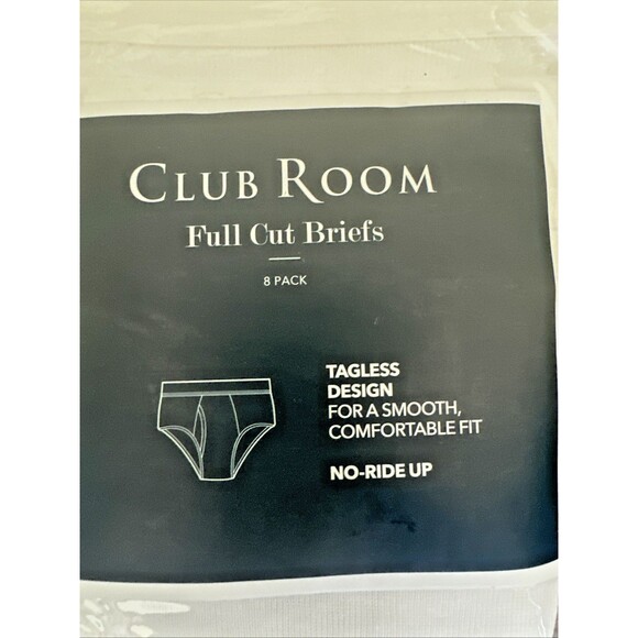 Club Room Men's 8 pack Full Cut Briefs Tagless Design Comfortable Underwear L - Picture 3 of 7